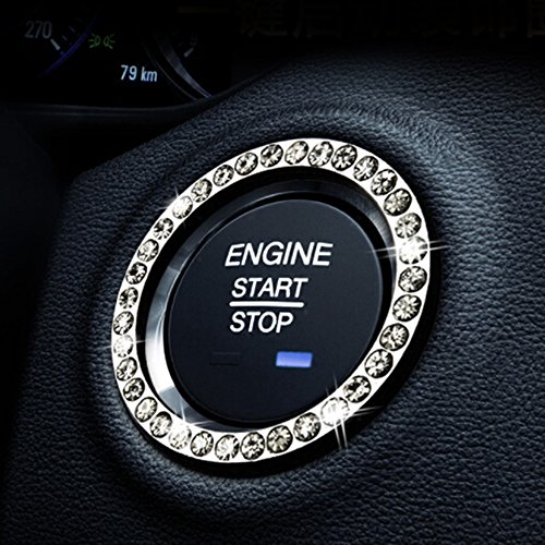 Crystal Rhinestone Ring for Car Decor Auto Engine Start Stop Decoration Crystal Interior Ring Decal For Vehicle Ignition Button-Pink - Thumbnail 7