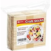 200 Pcs Natural Wooden Food Grade Craft Sticks - Ice Cream Stick - Popsicle - 4.5 inch Length - Suit Crafting, Stirring, Padd