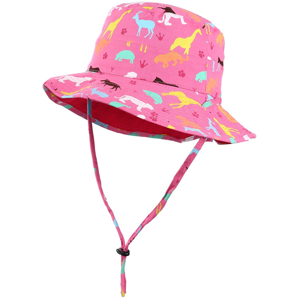 VBIGER Chapeau de Pêche de Plage de Melon Garçon Fille Chapeau solaire pliable avec Mentonnière Réglable et Motif de dessin animé mignon (Rose)