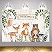 BoTong 6x4ft Vinyl Woodland Animal Baby Shower Backdrop Woodland Safari Animals Wood Board Photography Background Woodland Creatures Party Banner Backdrops