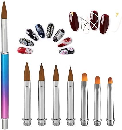 mwoot pinceles para unas con 8 cepillos de unas de repuesto manicura accesorios cepillos para decorar unas kit de herramientas de cepillos unas