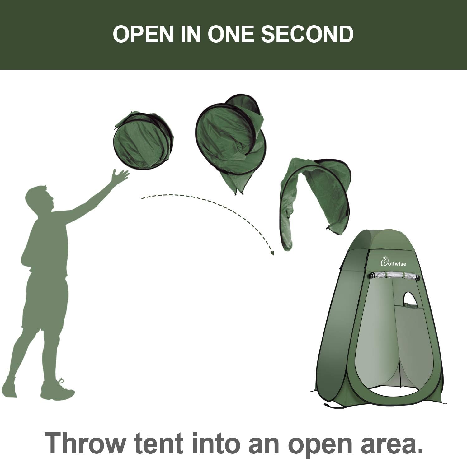 WolfWise Pop Up Privacy Shower Tent Portable Outdoor Sun Shelter Camp Toilet Changing Dressing Room: Sports & Outdoors