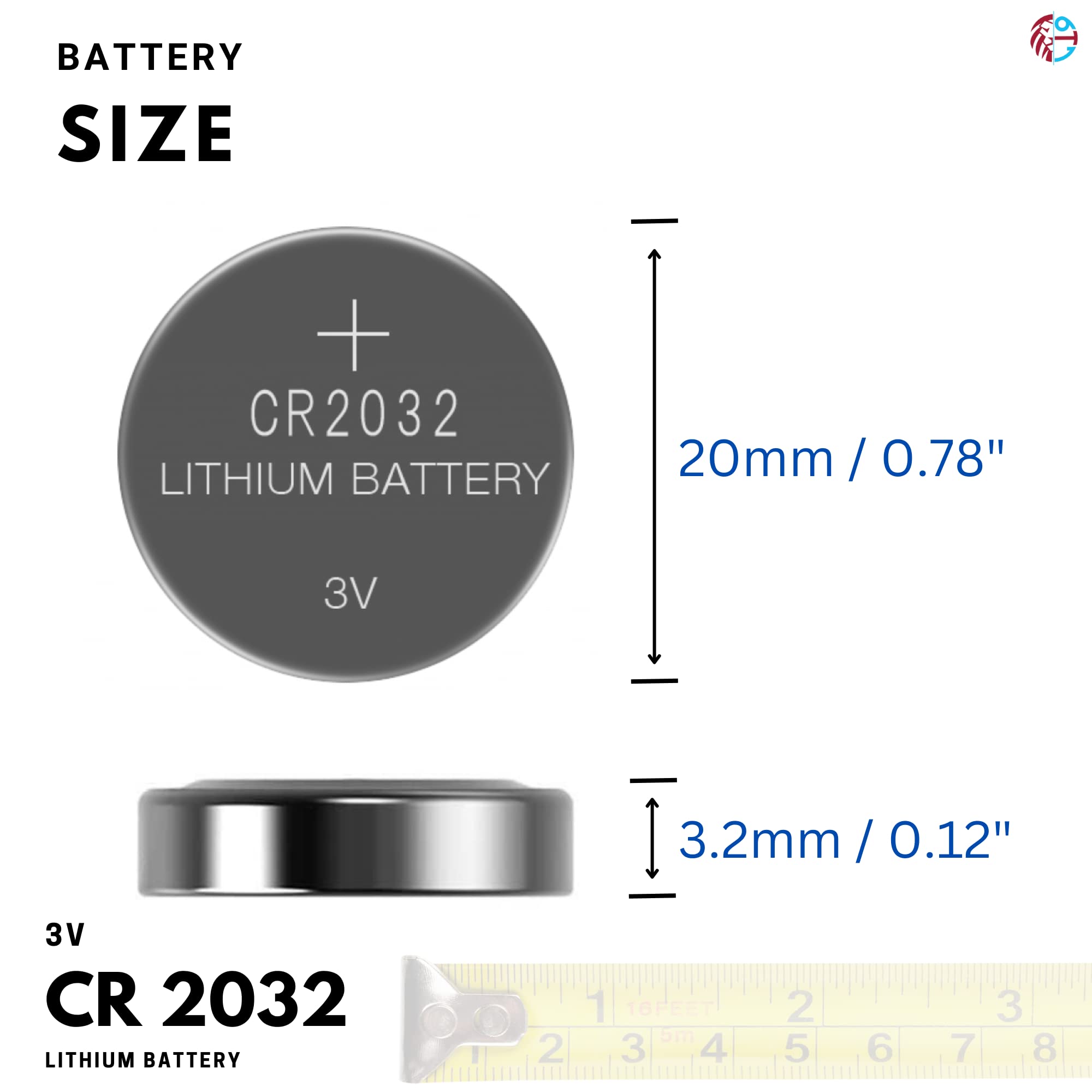 PoundMax CR2032 Lithium Coin Cell Battery, Compatible with AirTag, 3V Long-Lasting Reliable Power for Watches, Calculators, Electronic Toys - Leak-Proof BR2032 DL2032 EA2032 ECR2032 KCR2032 (5 Pack)