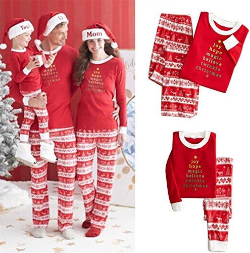 Bgoodgirl Christmas Family Women Baby Kids Deer Sleepwear Nightwear Pajamas Set (3X-Large, Men)