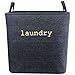 Household Denim Collapsible Large Size Laundry Hamper with Two Handles, Heavy Duty and Durable, Collapsible and Self Standing as Laundry Basket (17 x 13.3 x 16.5inch) (Large Denim)