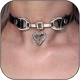 ZDPIQ Black Choker Necklace for Women Handmade PU Leather Chokers CZ Heart Cross Pendant Gothic Punk Grunge Emo Necklaces Halloween Christmas Costume Jewelry Gift