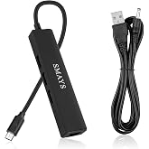 Ethernet Adapter - Micro USB OTG Hub with Power Cable Black