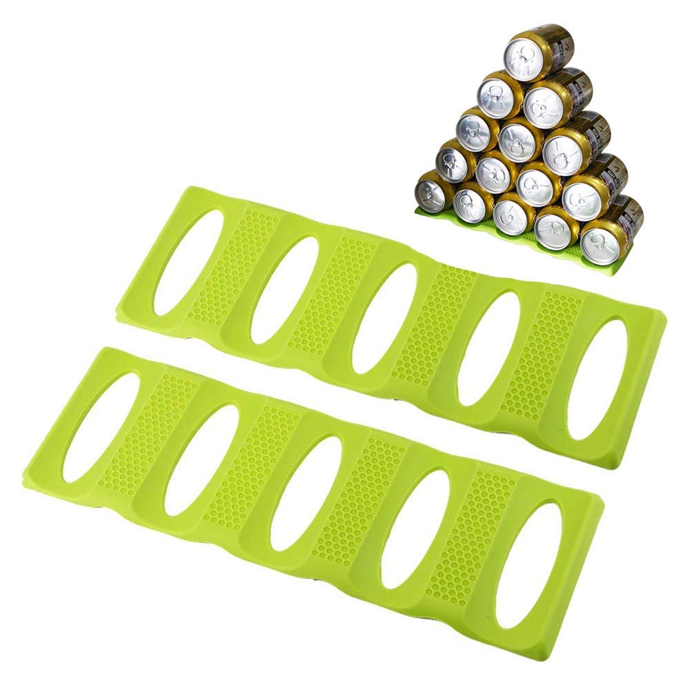 2Pcs Bottle Stacking Mat Can Stacker Kitchen Cabinet and Fridge Storage Rack Wine Bottles Holder