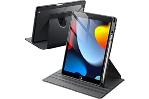 JETech Rotating Case for iPad 9/8/7 (10.2-Inch, 2021/2020/2019 Model, 9th/8th/7th Generation) with Pencil Holder, 360 Degree 