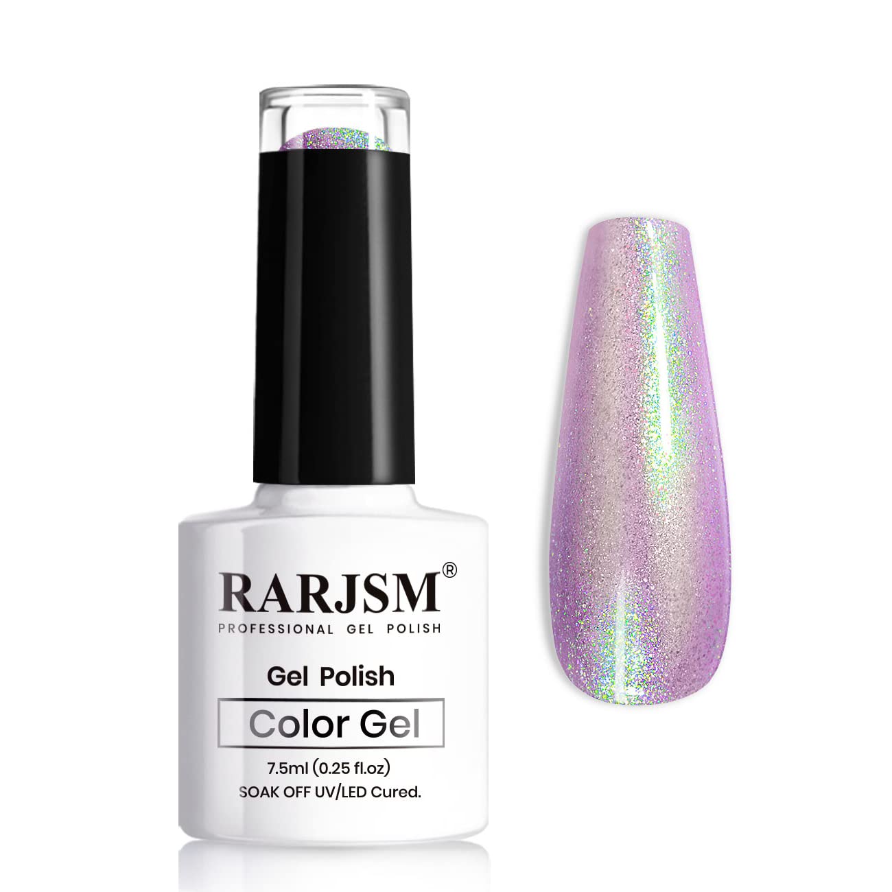 RARJSM Pearl Shell Glitter Gel Polish,Color Change Glitter Gel Nail Polish,Reflective Sparkle Shiny Clear Pastel Need Cured With UV Led Nail Lamp 1 Piece 7.5ml Nail Art Manicure