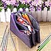BTSKY Pencil Case with 3 Pockets- High Capacity Pen Bag Makeup Pouch Students Stationery Pencil Organizer (Purple)