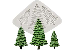 QDMOLDS Christmas Tree Fondant Molds Christmas Tree Silicone Mold for Xmas Birthday Party Cake Decorating Cupcake Topper Choc