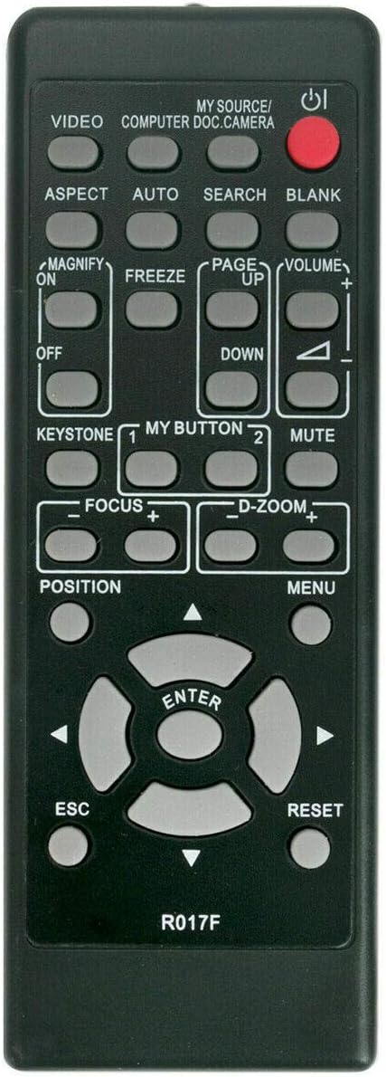 VINABTY R017F Replace Remote Control for Hitachi Projector HCP-320X HCP-3250X HCP-2700X 320X 3230X 3250X 3580X 3560X N4010X Q282 Q311 HCP-3050X/3250X/2700X/2720X/2600X HCP-U25E HCP-U25S HCP-U26W