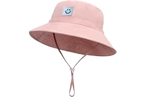 HUUFLYTY Baby Sun Hat Smiling Face UPF 50+ Beach Toddler Bucket Hat for Baby Boys and Girls, Toddler Kids Wide Brim Sun Hats Cap