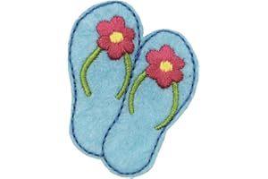 ROCKAPATCH Flip Flops Embroidered Iron On Patch Summer