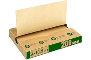 EcoDispose 200 Pcs 8x10.5 Inch Pre-Cut Deli Food Wrapping Paper Sheets, POP UP Unbleached Sandwich Wrap Paper, Heavy Duty Foo