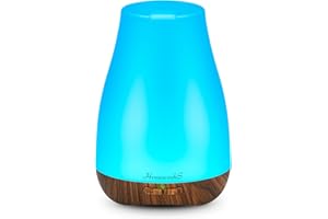 HOMEWEEKS Aromatherapy Essential Oil Diffuser for Room: Air Humidifier Aroma Scent Cool Mist Diffuser Colorful Light Cute Mini Small Waterless Auto Off Ultrasonic Diffusers for Home Bedroom