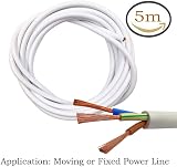 LumenTY 3 Core 0.75mm² Round White PVC Power Cable 5m Flexible High Temp Copper view 2