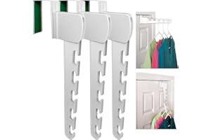 Wonder Hanger Over The Door 3-Pack Organizer for Clothes Hangers, Space-Saving Cascading Hanger Hooks, White