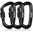 L-Rover Lightweight Locking Carabiner Clips,Carabiner Heavy Duty,x3/12kN/2645-pound Rating Caribeaners for Hammocks,Swing,Locking Dog Leash and Harness, Camping,Keychains,Hiking&Utility