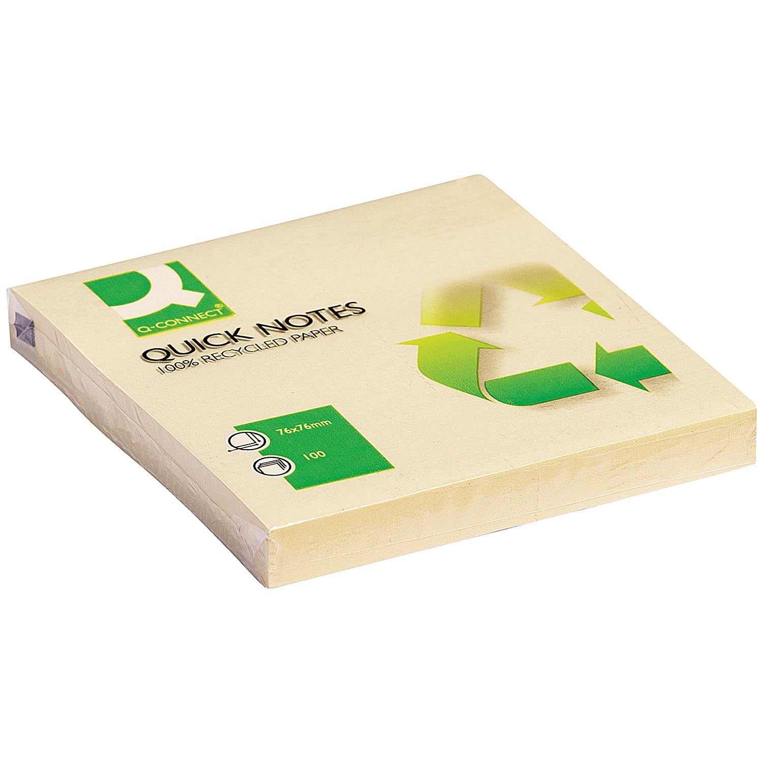 Q-Connect Quick Notes Recycled 76x76mm Yellow (Pack of 12) KF05609