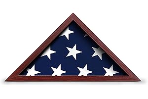 Flybold Flag Display Case for Burial Flag - 25.5 x 13 Inch Flag Holder and Flag Case with Anti-Fade Finish, Clear Scratch-Resistant Glass, Wall Mount or Tabletop Flag Display Case for Burial Flag