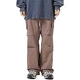 BLACKARMADA Unisex Baggy Cargo Pants – Stretch Twill Tactical Work Pants with Drawstring Cuffs, Wide-Leg Y2K Streetwear