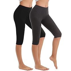 Vinconie Calf Length Leggings Women Cropped Cotton