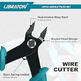 LIBRATON Needle File Set 14PCS Diamond & Carbon Steel Files with Wire Cutter view 5