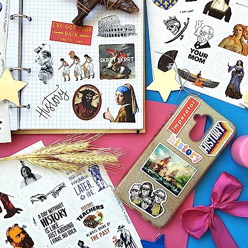 100Pcs Funny History Stickers, History Nerd Stickers, History Stickers