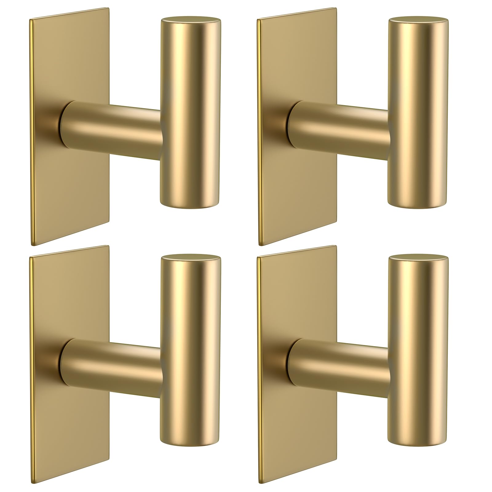 Photo 1 of VAEHOLD Wall Towel Hooks, Heavy Duty Sticky Holder Waterproof Towel Hooks for Hanging Coat, Clothes, Closet Hook Wall Mount for Kitchen (Gold, 4 Pack)