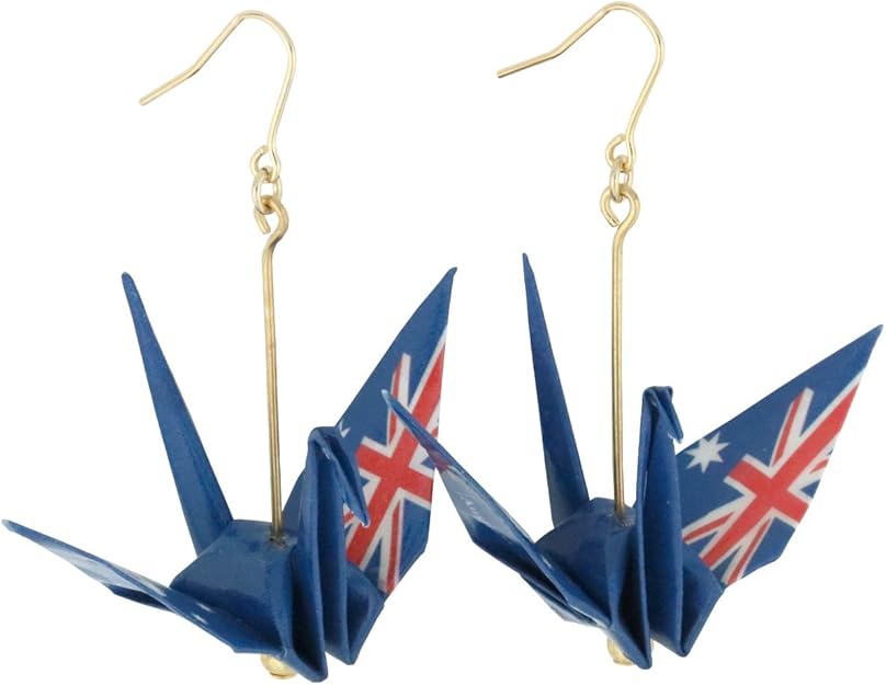 Amazon 気仙沼希望の折り鶴 ピアス 国旗柄 オーストラリア 和風 アクセサリー 着物 浴衣 折り紙 ハンドメイド 日本製 Origami 被災地 Green Ocean ピアス 通販