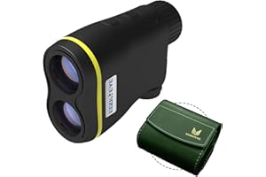 【90% High-Trans】EGOOIEYE Golf Rangefinder with Slope, 600Yards, Pin-Seeker &Pulse Vibration, 6X Magnification, ±0.5 Yard Accuracy, 10s Continuous Scan, Premium Leather Case/CR2 Battery Included, IP54