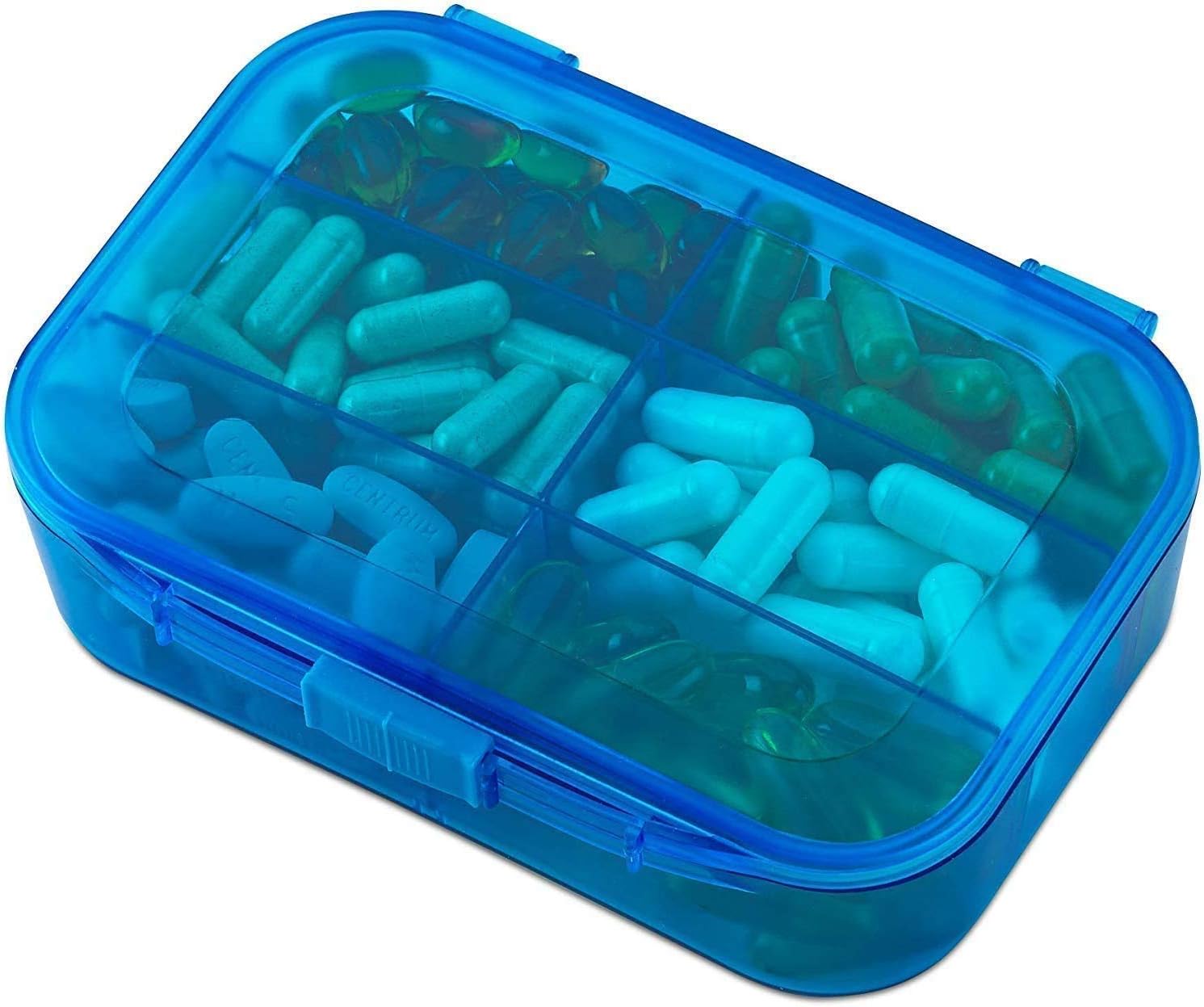 Pill Organizer Case, (Pack of 2) Portable 6 Compartment Daily Travel Medicine Reminder Box for Your Pills Medications - Image 3
