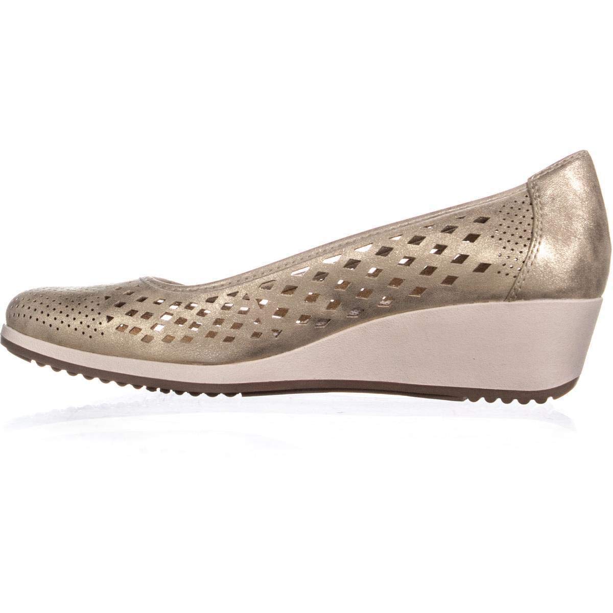 Naturalizer Womens Brina Square Toe Wedge Pumps, Gold, Size 9.5 - Image 4