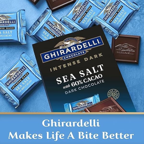 GHIRARDELLI INTENSE DARK CHOCOLATE SQUARES, SEA SALT 60% 4.1 OZ
