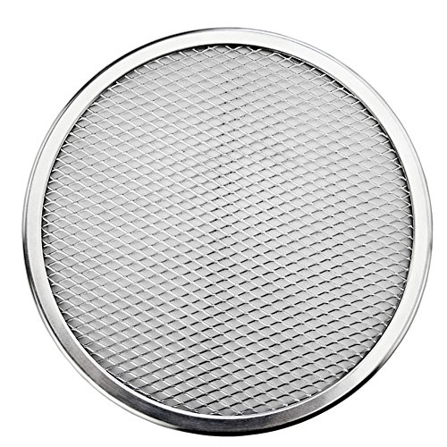 New Seamless Aluminum Pizza Screen Baking Tray, Pizza Making Net Bakeware Pizza Tools Metal Net Bakeware Kitchen Tools Pan Round Baking Tray - Thumbnail 5
