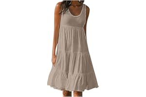 Sblioda Summer Dresses for Women 2024 Sleeveless Beach Sundress Short Flowy Swing Mini Dress Casual Summer Loose Fit Dresses