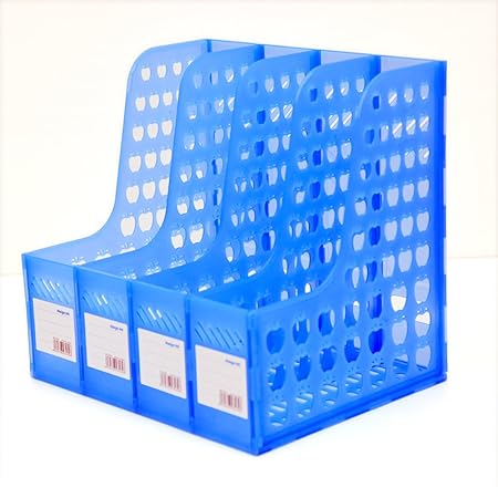DivineXt Multifunction Plastic 4 Sections Divider File Paper Magazine Rack Holder/Hanger/Bookshelf for Home Desktop Book