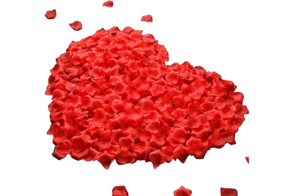 JUPOZOP 1000 PCS Artificial Fake Rose Petals for Wedding, Flower Petals, Romantic Night for Her/Him Set, Engagement, Flower D