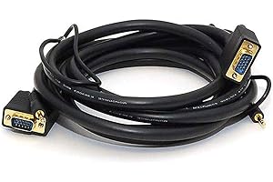 Monoprice 10-Feet VGA/SVGA Male-Male Monitor Cable with Stereo Audio and Triple Shielding