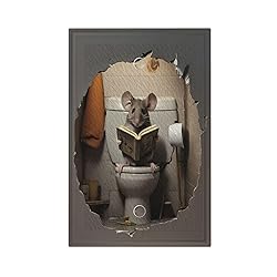 Xuejiaku Light Switch Cover Mouse Sitting On Toilet