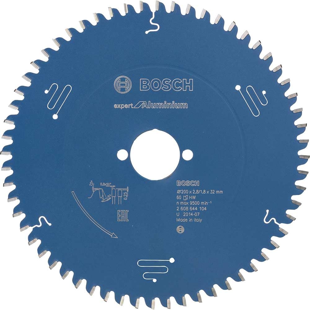 Bosch 2608644104 EXALH 60 Tooth Top Precision Circular Saw Blade, 0 V, Blue