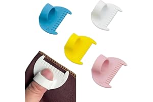 HURIFENG 4PCS 3mm/4mm Edge Stitch Lock Sewing Gauge – Thumb Guide Ruler for Precise Hemming, Quilting & Fabric Stitching, Lightweight DIY Sewing Tool Kit.(3mm/4mm)