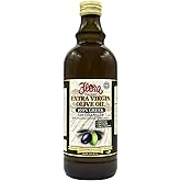 Flora Foods 100% Extra Virgin Greek Olive Oil - First Cold Pressed - 1 Liter Glass Bottle Extracted from Koroneiki Olives - 34 FL oz