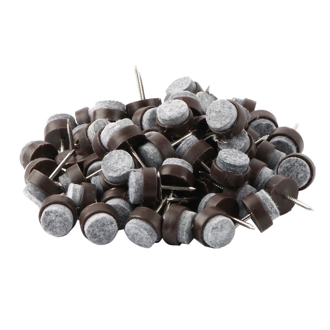 uxcell Nail on Felt Furniture Table Chair Leg Pads 17mm/0.67" Pack of 50