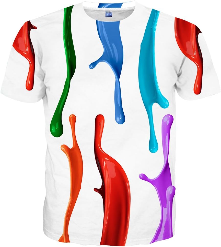 LAIDIPAS Unisex 3D Pattern Printed Casual Short Sleeve T-Shirts Tees Shirts S