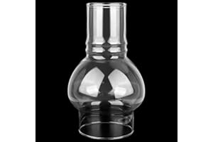 SYOENK Oil Lamp Chimney Replacement 3 Inch Base by 6 1/4 Inch Tall Glass Shade Clear Borosilicate Hurricane Lamp Glass for Ke