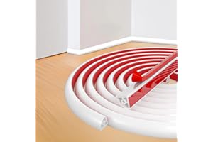 HZETUU Flexible Quarter Round Molding Trim - 118in Waterproof Bendable Silicone Peel and Stick Molding Trim for Walls, Floor, Corner, Staircase, Tub, Cabinet Edge