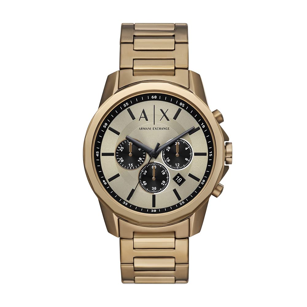 A｜X ARMANI EXCHANGE Men’s Chronograph Bronze Gold-Tone Stainless Steel Watch (Model: A|X1739)